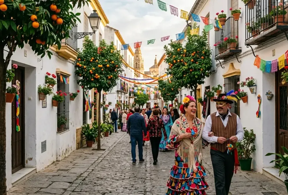 Córdoba in February — Carnival festivity in Plaza de la Corredera