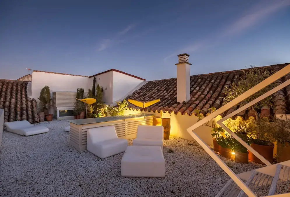 Interior of Hotel Viento10 with centuries-old stone walls and contemporary decoration